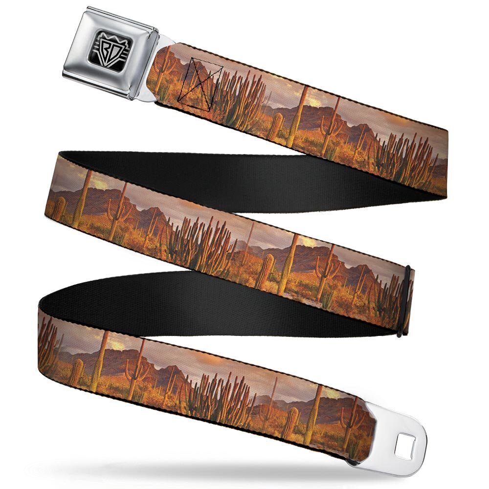 1228 Seatbelt Belt - Landscape Desert Cacti - 1.5" Wide - 24-38 Inches in